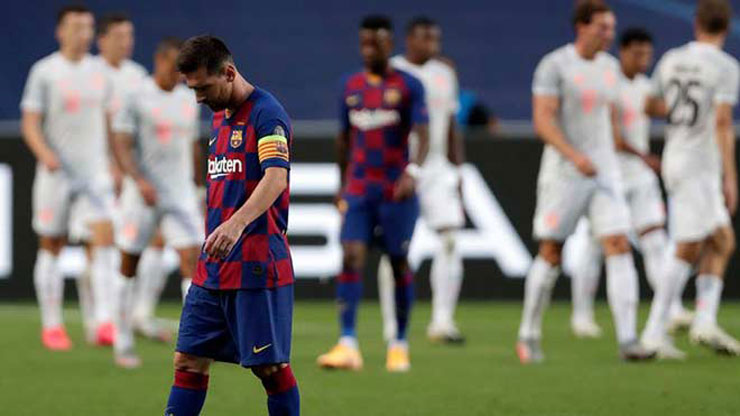 Messi và Barcelona từng thảm bại cực sốc 2-8 trước Bayern Munich ở tứ kết Champions League mùa giải 2019/20