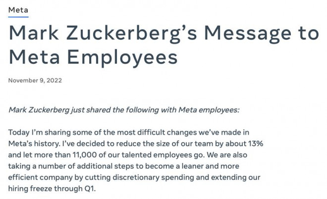 Tâm thư của Mark Zuckerberg gửi đến các nhân viên.
