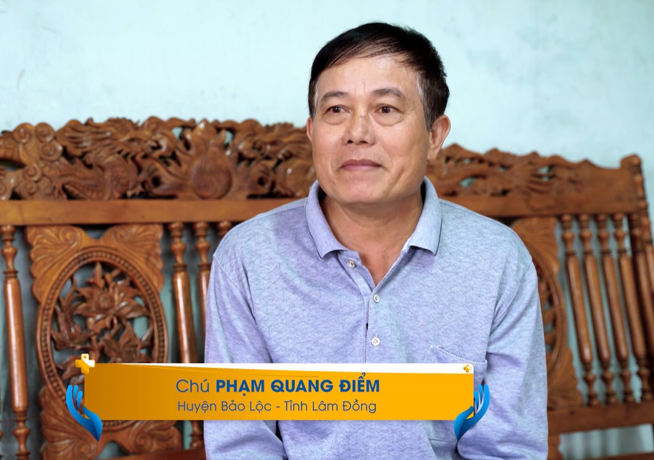 Chú Phạm Quang Điểm - 63 tuổi trú tại Bảo Lộc, Lâm Đồng