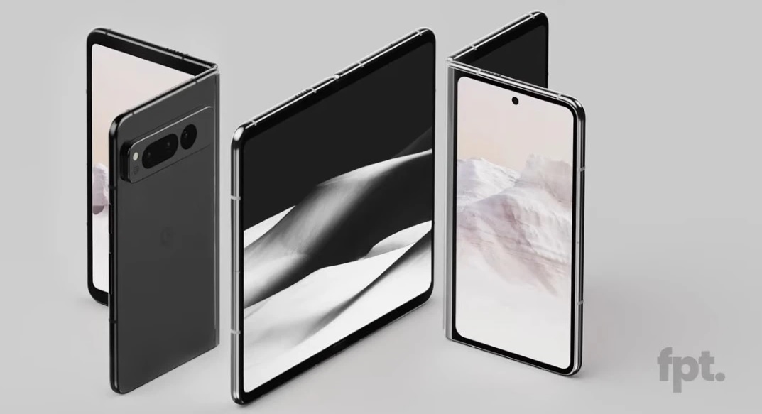 Hình ảnh 3D của&nbsp;Google Pixel Fold.