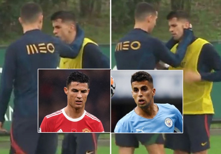 Cancelo bị "soi" hành động cau có với Ronaldo