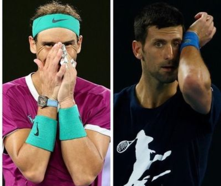 Nadal (bên trái) hẳn sẽ muốn giải nghệ sau khi nghe xong tiên đoán Djokovic giành được 30 Grand Slam