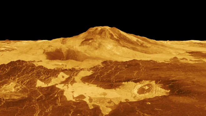 Maat Mons cao tới 2 dặm là một trong những ngọn núi lửa lớn nhất Sao Kim - Ảnh: NASA