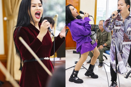 Thanh Lam và giọng ca opera Đào Tố Loan mặc nổi bật khi tập hát cùng Tùng Dương
