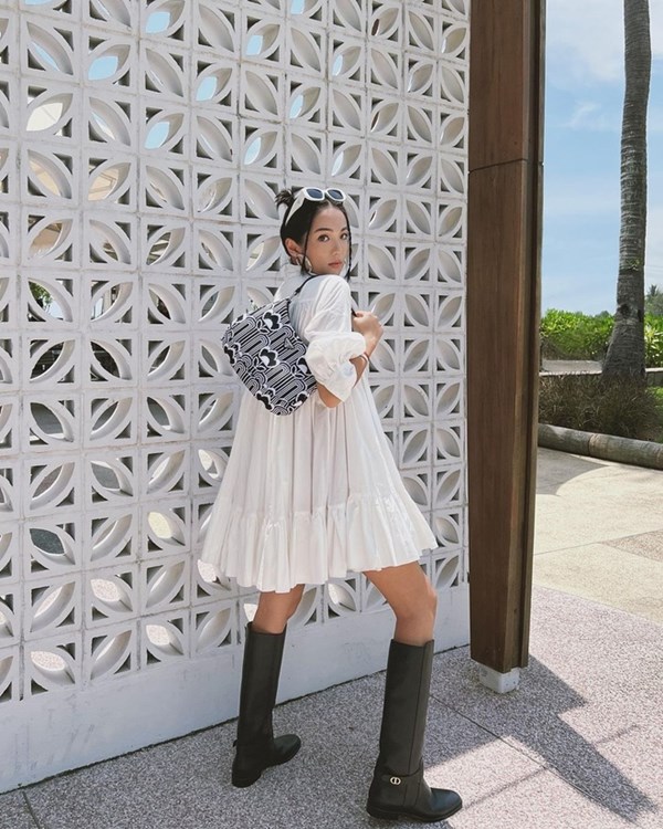 Váy babydoll màu trắng be phong cách Hàn Quốc | Shopee Việt Nam