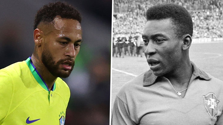 Neymar chỉ còn cách việc san bằng kỷ lục của "Vua bóng đá" Pele 2 bàn thắng nữa cho ĐT Brazil