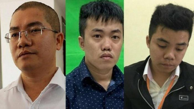Bị cáo Nguyễn Thái Luyện và 2 bị cáo đồng phạm Nguyễn Thái Lực và Nguyễn Thái Lĩnh (từ trái sang)