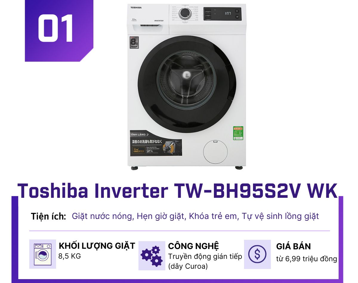 5 máy giặt Inverter được mua nhiều nhất tháng 11, giá chưa tới 11 triệu đồng - 1