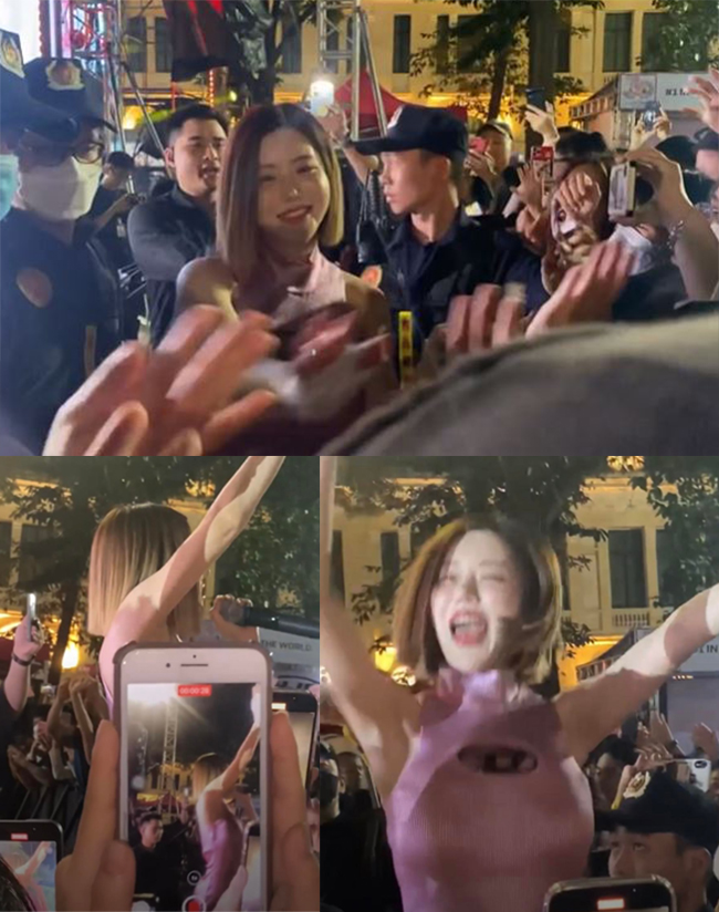 Khán giả cổ vũ nhiệt tình và nhún nhảy theo nữ DJ xứ Hàn.
