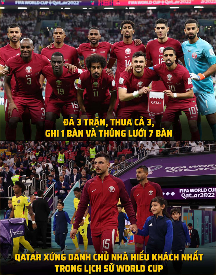 Đội chủ nhà đầu tiên trong lịch sử World Cup không giành được điểm nào.