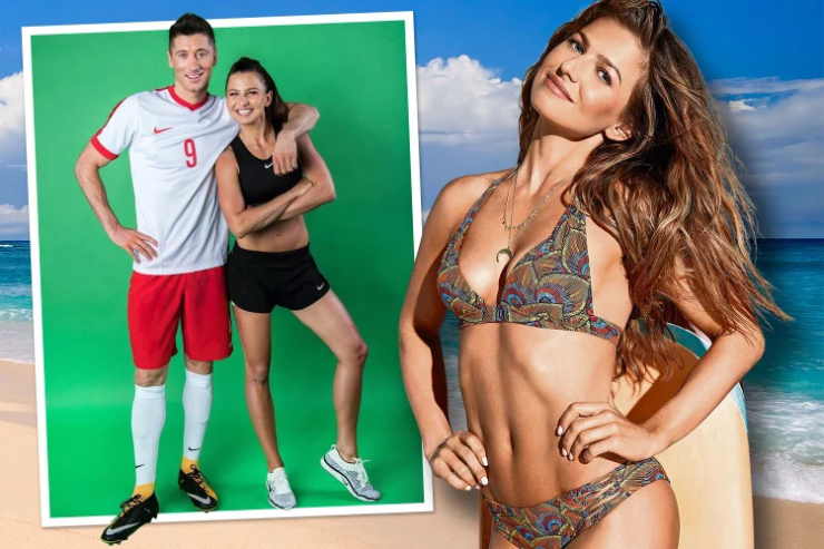 Lewandowski được cô vợ võ sư "trao quà" (bức ảnh mặc bikini) trước trận đấu với Argentina