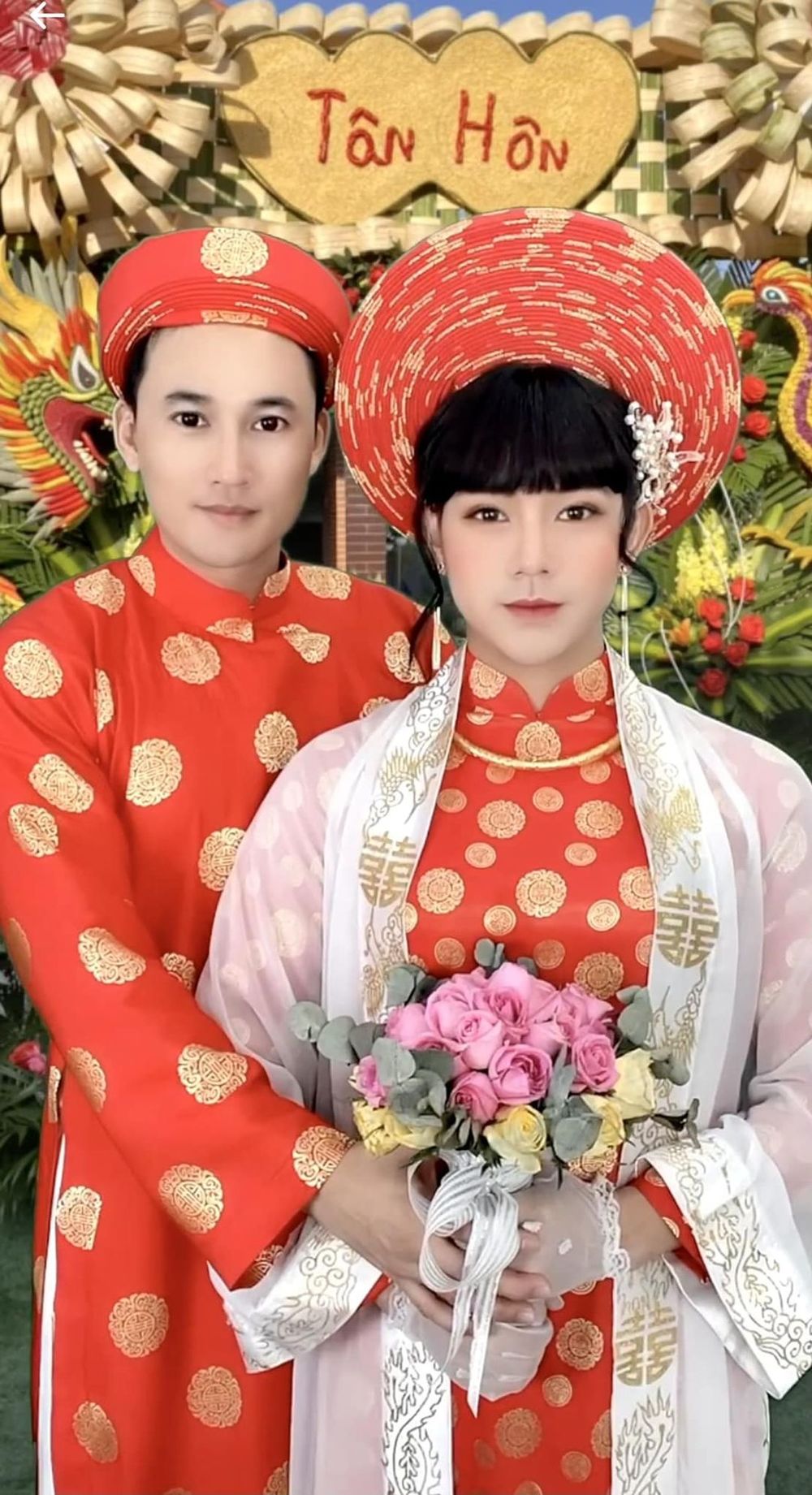 Diễn viên Hà Trí Quang làm lễ tân hôn online với bạn trai, sắp đón &#34;2 con ruột 100%&#34; - 1