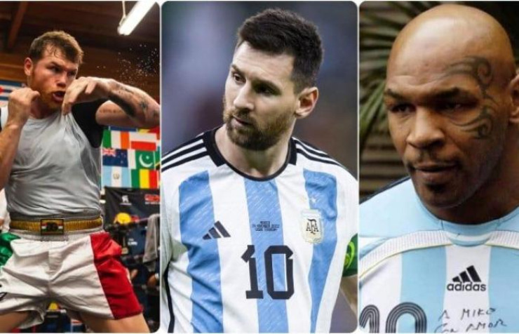 Tyson (phải) lên tiếng, Canelo (trái) buộc phải xin lỗi Messi (giữa)