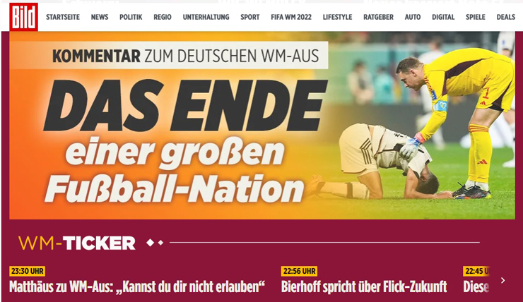 ĐT Đức bị loại khỏi World Cup: Báo chí Đức chỉ trích, tổng sỉ vả Hansi Flick - 1