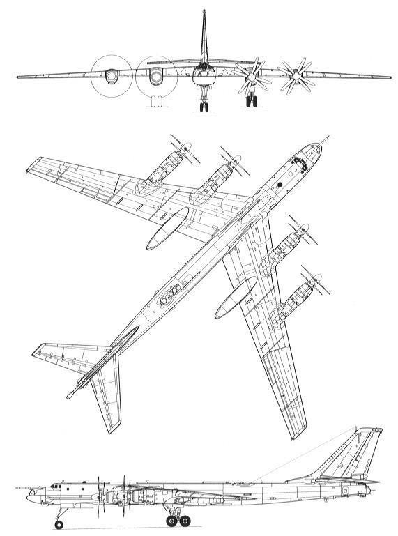 Bản vẽ mô phỏng Tu-95. Ảnh: rcuniverse