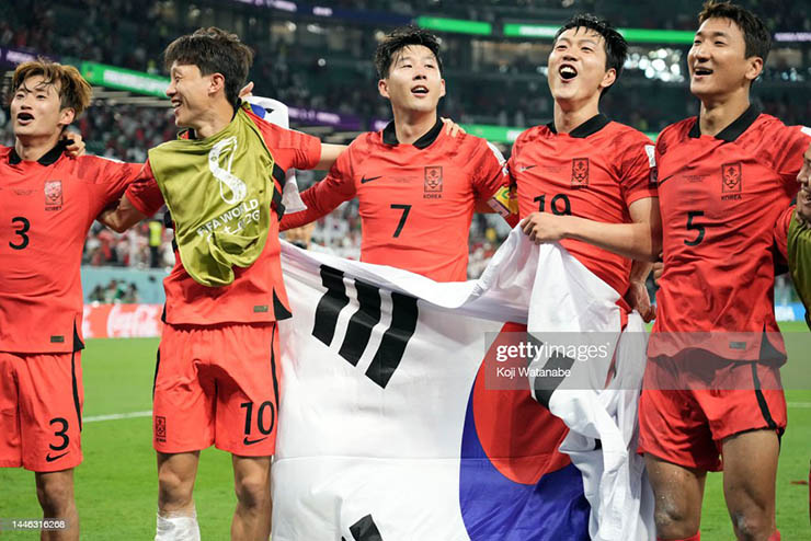 Sự vui mừng của các cầu thủ Hàn Quốc