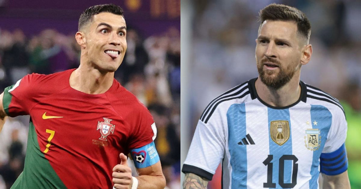 Ronaldo (trái) và Messi (phải) có cơ hội gặp nhau trong trận chung kết World Cup 2022