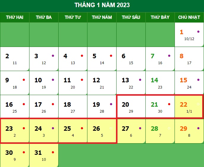 Chi tiết 19 ngày nghỉ lễ, Tết trong năm 2023 - 1