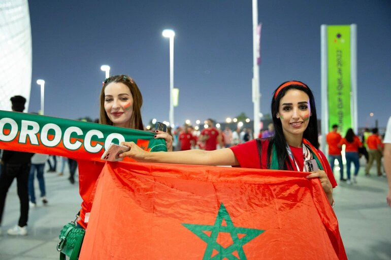 Các cổ động viên nữ xinh đẹp của đội tuyển Morocco (ảnh: Al Jazeera)