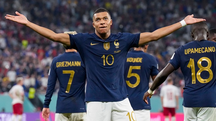 Mbappe hiện dẫn đầu danh sách ghi bàn World Cup 2022 với 5 pha lập công