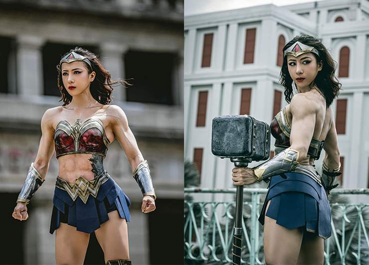 Gần đây, Nguyên Thi gây sốt với bộ ảnh cosplay nữ thần chiến binh Wonder Woman nổi tiếng. Nhờ gương mặt điện ảnh thần thái, vóc dáng săn chắc, cơ bụng 6 múi của một Gymer kỳ cựu, Nguyên Thi nhận được vô số lời khen khi cho rằng phiên bản Wonder Woman của cô không hề kém cạnh phiên bản trên phim.