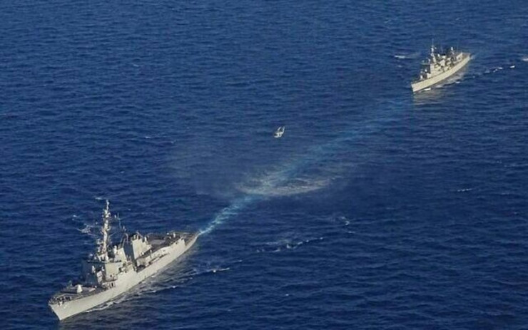Tàu chiến tham gia cuộc tập trận quân sự Hy Lạp-Mỹ trên biển Aegean vào tháng 8-2020. Ảnh: AP.
