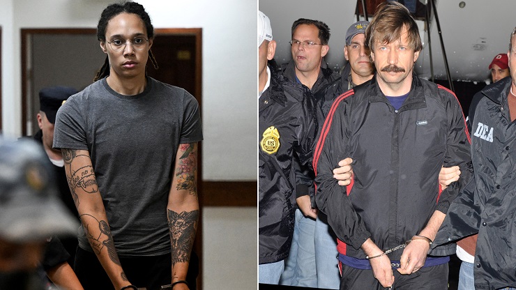 Nga trả tự do cho công dân Mỹ Brittney Griner (trái) để đổi lấy doanh nhân&nbsp;Viktor Bout.