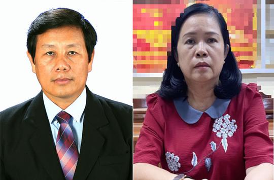 Hai cựu giám đốc Sở Y tế Cao Minh Chu và Bùi Thị Lệ Phi. Ảnh: Bộ Công an