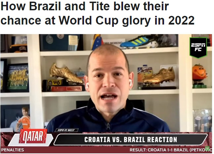 Tờ ESPN phân tích khá kỹ vì sao Brazil lại thua Croatia