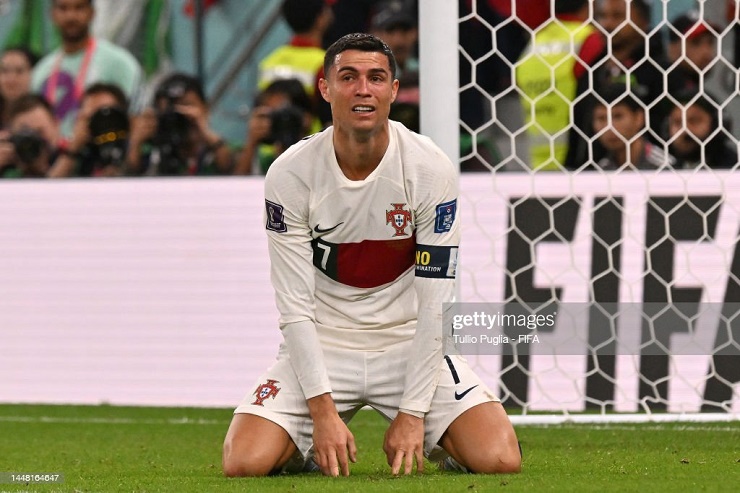 Ronaldo cán mốc buồn khi&nbsp;chưa thể&nbsp;ghi bàn ở vòng loại trực tiếp của một kỳ World Cup (2006, 2010, 2014, 2018 và 2022)