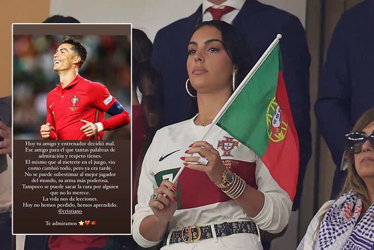 Georgina công khai chỉ trích HLV Santos vì xếp bạn trai&nbsp;Ronaldo dự bị