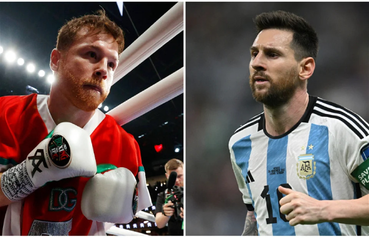 Canelo Alvarez (trái) từng dọa nạt Messi và có lời lẽ không hay với tuyển Argentina...