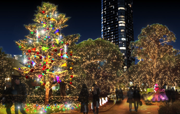 Khung cảnh nhộn nhịp dịp Giáng sinh tại&nbsp;Tokyo Midtown. Ảnh: Tokyo Cheapo.&nbsp;