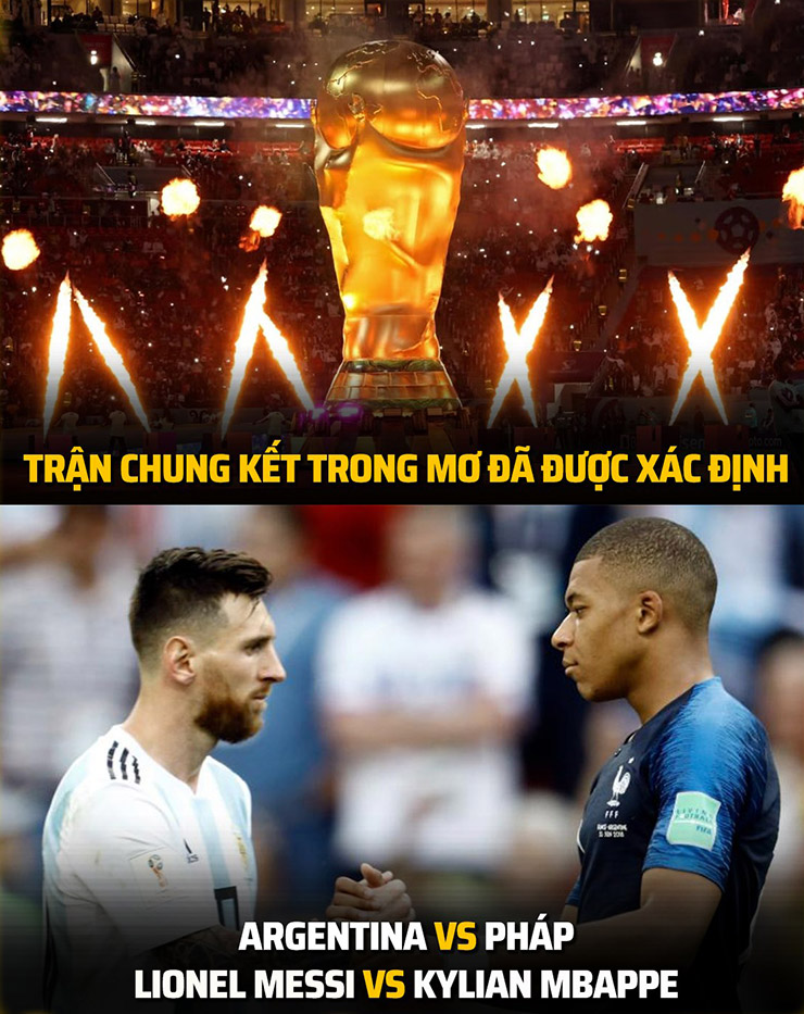 Mbappe sẽ đại chiến Messi ở trận chung kết trong mơ.