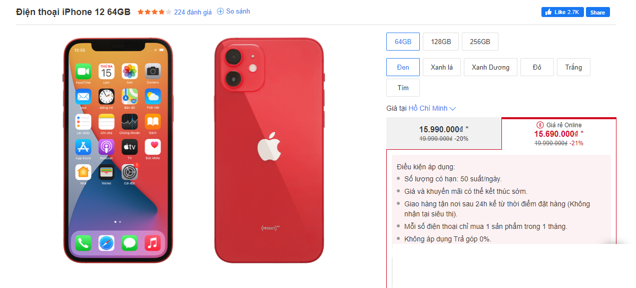 Giá bán của iPhone 12 vẫn cao.