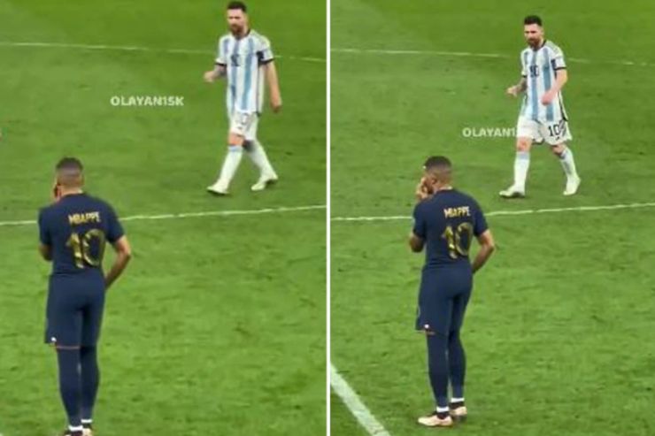 Hành vi cà khịa giữa Messi và Mbappe trong trận đấu