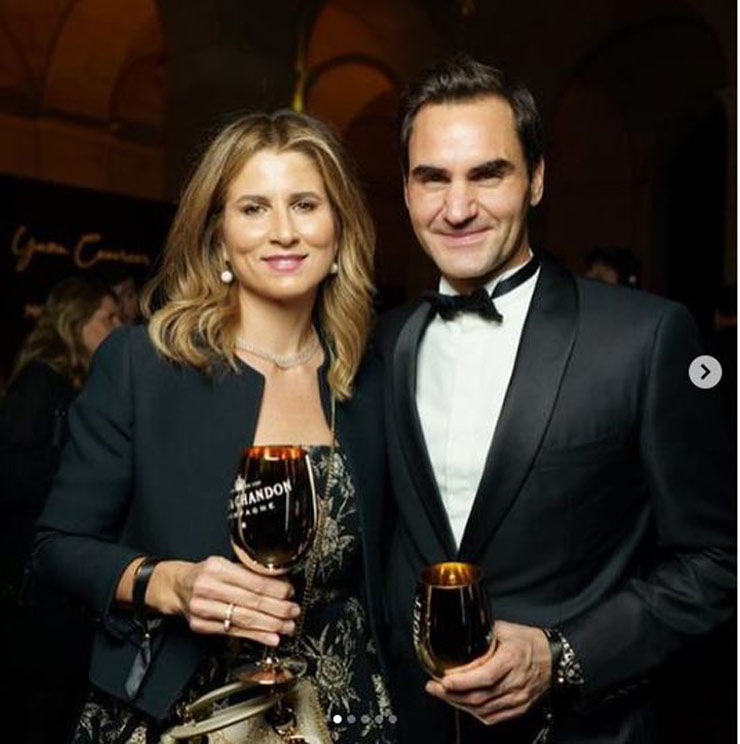 Federer và vợ mình, Mirka đến Paris dự tiệc