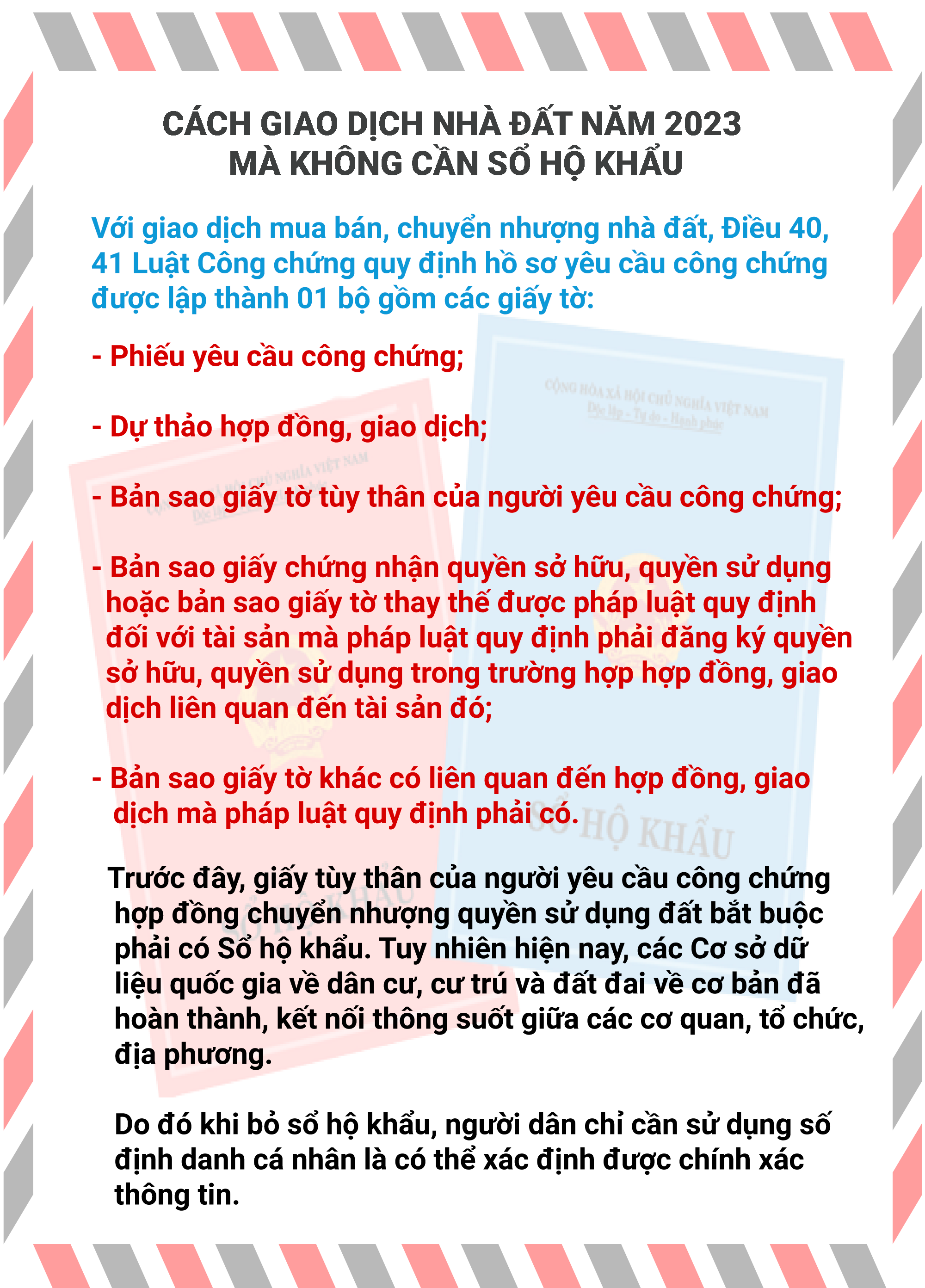 Từ năm 2023, muốn giao dịch nhà đất cần làm gì khi bỏ sổ hộ khẩu giấy? - 1