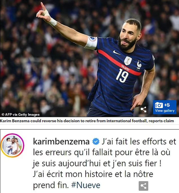 Benzema chia tay ĐT Pháp khi ghi được 37 bàn thắng sau 97 lần ra sân và cùng "Gà trống Gaulois" dành chức vô địch UEFA Nations League mùa giải 2020/21