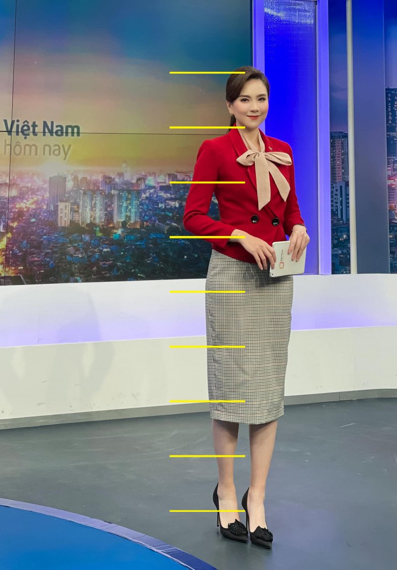 Nữ MC xinh đẹp đài VTV có body tỷ lệ "8 đầu" -tỷ lệ cơ thể lý tưởng đối với phái nữ.