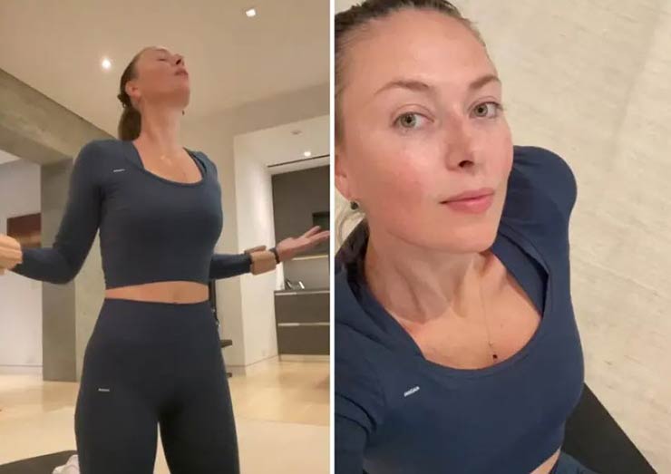 Sharapova tập thể dục và đăng clip trên Instagram