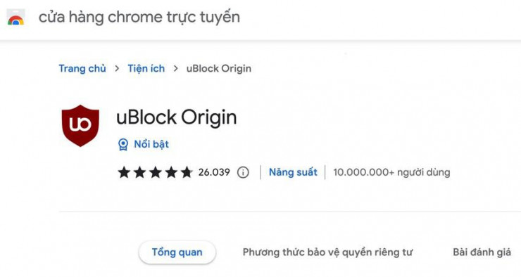 uBlock Origin được cung cấp miễn phí trên nhiều nền tảng. Ảnh: MINH HOÀNG