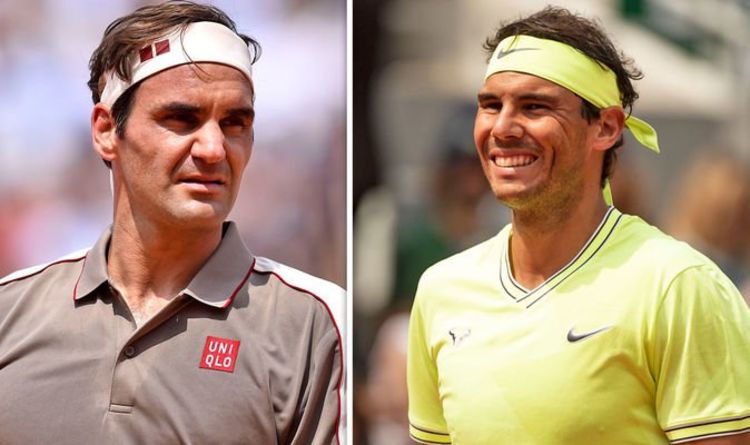 Nadal (áo vàng) biết rất nhiều câu chuyện hậu trường nhà Federer (áo xám)