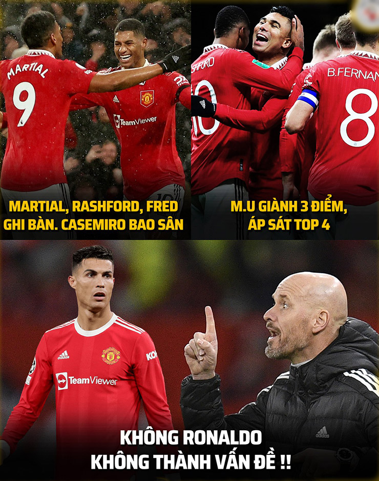 Không Ronaldo, MU vẫn thắng tưng bừng.