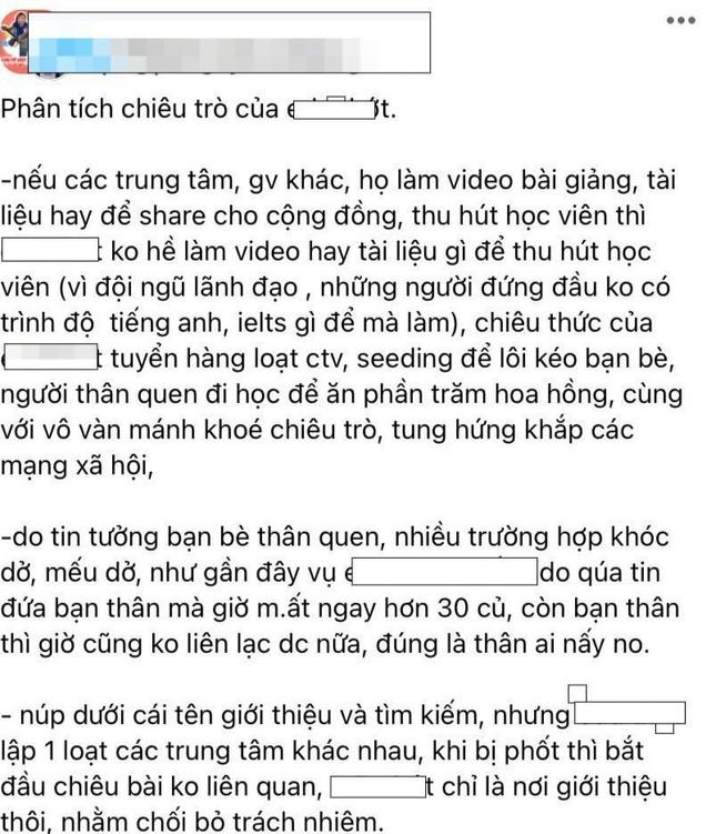 Bài đăng của T.N.N trong hội nhóm những người học IELTS với nội dung phân tích chiêu trò của một nền tảng kết nối học viên - trung tâm. Ảnh chụp màn hình.