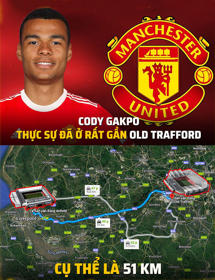 Anh ở rất gần sân Old Trafford thế còn gì nữa.