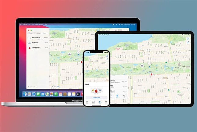 Hình ảnh tính năng Find My trên hệ sinh thái của Apple. (Ảnh: PocketInc)