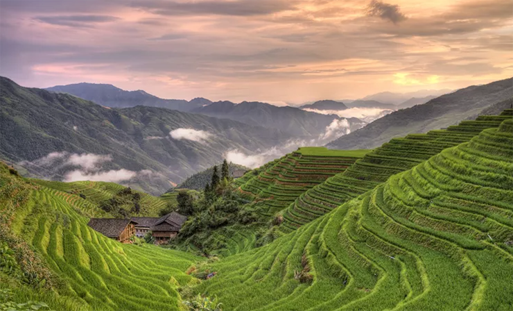 Làng ruộng bậc thang Long Tích: Khu vực nổi tiếng này cách Quế Lâm hơn 2 giờ lái xe về phía bắc và nổi tiếng với những ngôi làng dân tộc thiểu số với&nbsp;phong cảnh đẹp đến khó tin. Những ngọn núi ở đây được xếp thành bậc thang từ trên xuống dưới tạo nên cảnh quan tuyệt đẹp.


