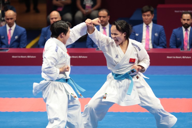 Tuyển Karate Việt Nam hơn đối thủ Malaysia 3,7 điểm trong trận chung kết