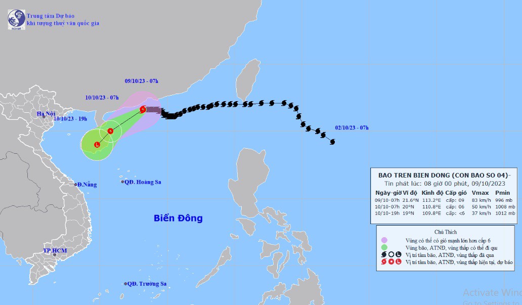 Diễn biến mới nhất của bão số 4 Koinu đang hoạt động trên Biển Đông - 1